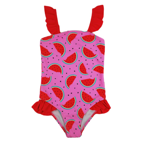 Dievčenské jednodielne plavky Noviti s melónmi KD005 Ružová