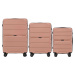 ROSEGOLD SADA CESTOVNÝCH KUFROV SPARROW PP06-3, SET OF 3 WINGS POLIPROPYLÉN SUITCASES L,M,S ROSE