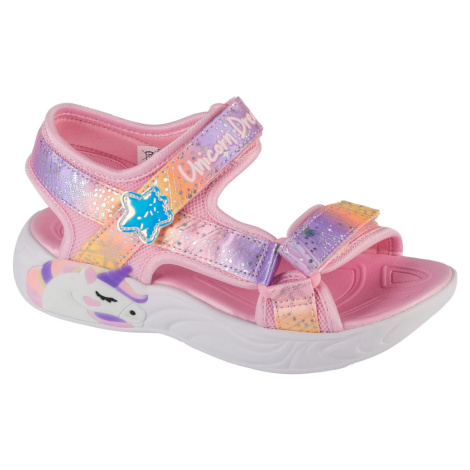 RUŽOVÉ DIEVČENSKÉ SANDÁLE SKECHERS UNICORN DREAMS - MAJESTIC BLISS 302682L-LPMT