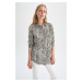 DEFACTO Regular Fit Leopard Patterned Long Sleeve Shirt