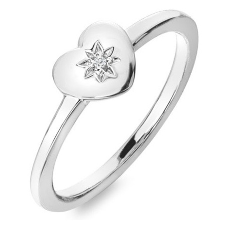 Hot Diamonds Romantický strieborný prsteň s diamantom Most Loved DR241 55 mm