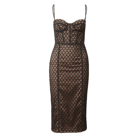 Bardot Kokteilové šaty 'CHARLEY'  bronzová / čierna