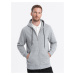 Ombre Men's unbuttoned hooded sweatshirt - grey melange