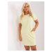 Light yellow sweatshirt dress of large size made of cotton