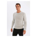 DEFACTO Standard Fit Regular Cut Crew Neck Textured Basic Plain Knitwear Sweater