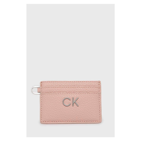 Puzdro na karty Calvin Klein dámsky, ružová farba