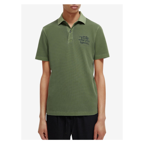 Zelené pánske polo tričko Scotch & Soda Garment Dye