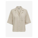 Women's cream shirt with linen blend ONLY Tokyo - Women