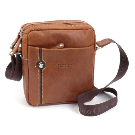 Kožená crossbody taška BHPC Explore M+ BH-382-75 tabak 3 L Beverley Hills Polo Club