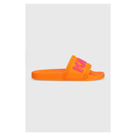 Šľapky Karl Lagerfeld KONDO pánske, oranžová farba, KL70004
