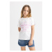 DEFACTO Girl's Regular Fit Short Sleeve T-Shirt