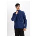 DEFACTO Regular Fit Stand Collar Polar Fleece Cardigan