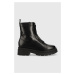 Kožené členkové topánky Marc O'Polo dámske, čierna farba, na platforme, 20817466001101 KK2M3063