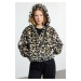 Trendyol Multicolored Brown Leopard Pattern Oversize Patterned Hooded Plush Coat