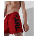 Plavky Karl Lagerfeld Logo Short Boardshorts Červená