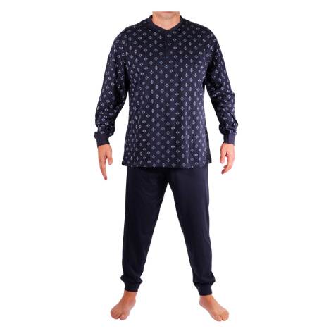 H&F Hopefine Jaroslav pánske pyžamo nápletmi W-06C tmavo modrá
