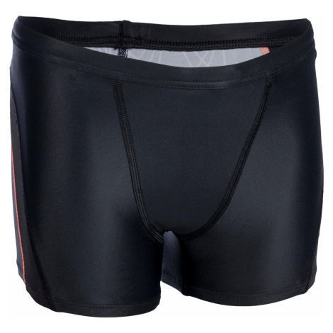 NABAIJI Chlapčenské boxerkové plavky 500 čierno-oranžové ČIERNA