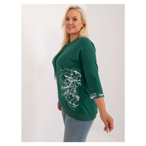 Navy green women's plus size blouse