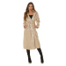 Sexi kožený kabát Musthave / Trenchcoat BEIGE