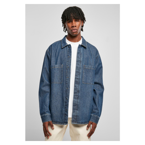 Oversized Denim Pocket Shirt Medium Indigo Washed Urban Classics