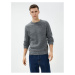 Koton Crew Neck Sweater Long Sleeve Textured Ribbed