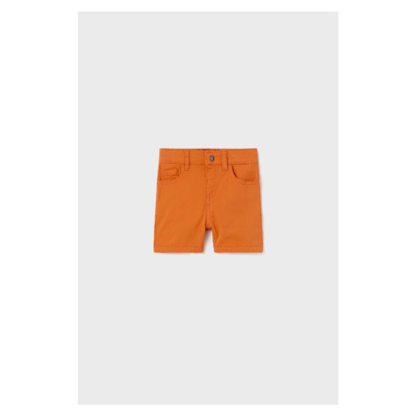 Detské bavlnené šortky Mayoral oranžová farba, nastaviteľný pás