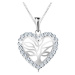 Strieborný náhrdelník 925, strom života v trblietavom srdiečku, retiazka
