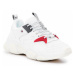 TOMMY HILFIGER Sneakersy Wmn Chunky Mixed Textile Trainer FW0FW04065 Biela