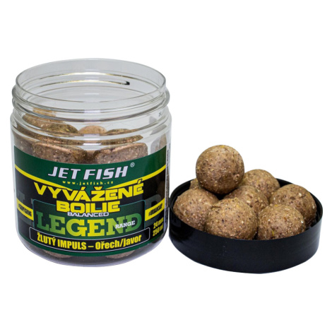 Jet fish vyvážené boilie legend range žltý impuls orech javor 250 ml - 20 mm