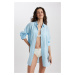 DEFACTO Fall In Love Regular Fit Cotton Beach Shirt