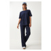 Happiness İstanbul Women's Navy Blue T-Shirt Tracksuit