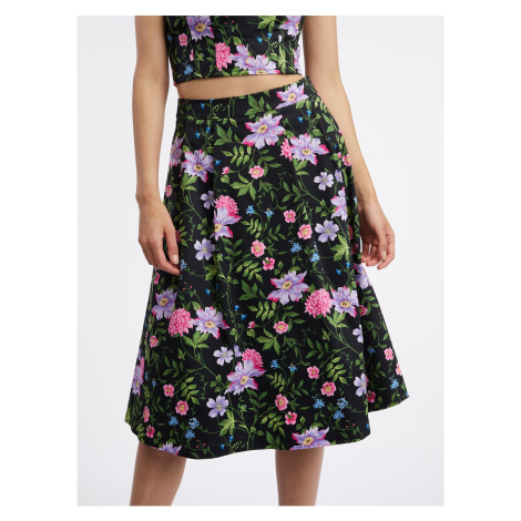 Orsay Black Ladies Flowered Skirt - Women