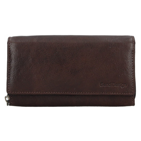 Dámska kožená peňaženka SendiDesign Alena - tmavo hnedá Sendi Design