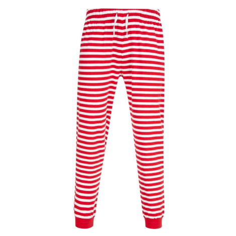 SF (Skinnifit) Pánske vzorované pyžamové nohavice - Červená / biela