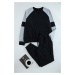 Trendyol Men's Black Color Block Knitted Pajama Set