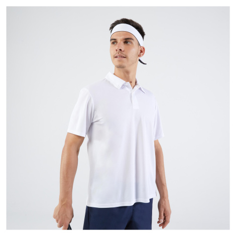 Pánske polo tričko Essential na tenis s krátkym rukávom biele ARTENGO