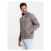 Ombre Men's jacket with high collar and fleece lining - ash