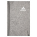 Detská mikina adidas G 3S FZ šedá farba, s kapucňou, jednofarebná