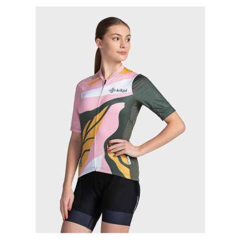 Zeleno-ružové dámske športové tričko na zips Kilpi RITAEL