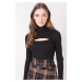 Black ribbed turtleneck sweater BSL