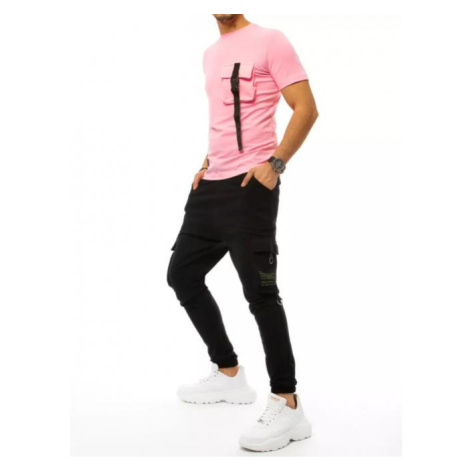 Komplet pánskeho trička a nohavíc ružovo-čiernej farby s potlačou DStreet
