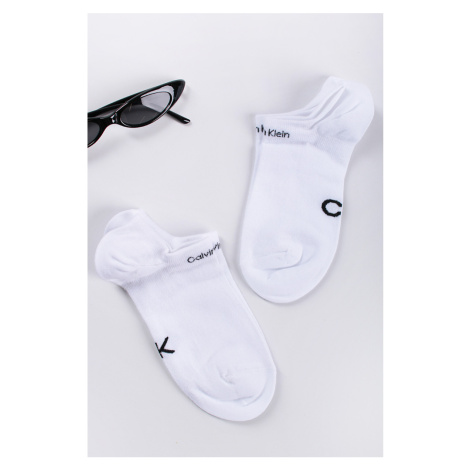 Biele členkové ponožky Sneaker Gripper - dvojbalenie Calvin Klein