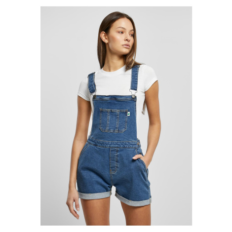 Women's Organic Dungaree Shorts Clear Blue Washed Urban Classics