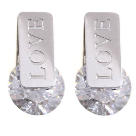 Náušnice s chirurgickej ocele Love Crystals