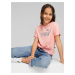 Svetloružové dievčenské tričko Puma ESS+