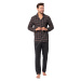Hotberg(M-Max) Pánske pyžamo Donato1396 1-tm.hnedá