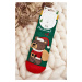 Women's Christmas socks with teddy bear, green