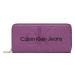 Calvin Klein Jeans Veľká dámska peňaženka Sculpted Zip Around Mono K60K610358 Fialová