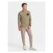 Khaki pánske tričko Ombre Clothing