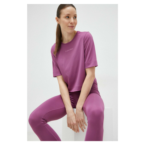 Tréningové tričko Calvin Klein Performance Essentials fialová farba